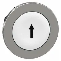 SCHNEIDER ELECTRIC Push Button Head: 30 mm Panel Size, Non-Illuminated, Metallic, Up Arrow, White (MPN ZB4FA334)