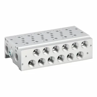 SMC Bar Manifold: SY5000 Series, 6 Ports, Female 1/4 in NPT, 14°F to 122°F - SMC SY Series Manifolds & Bases
