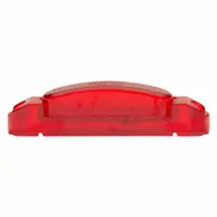 Rectangular red LED clearance light with bracket mount and Faston Tab electrical connection. SAE P2 lens code. Used on trailers, trucks, and heavy equipment for side or rear marking to indicate vehicle width and height