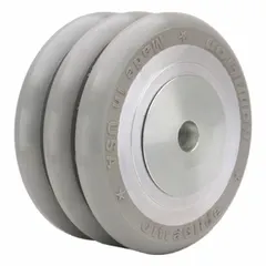 This HAMILTON wheel features a gray UltraGlide polyurethane tread bonded to a steel core, providing a load capacity of 2,600 lb. With a 6 in diameter and 3 in width, it is suited for heavy-duty material handling applications such as carts, tow lines, and automated guided vehicles in industrial environments.