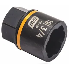 This 3/8" drive impact socket is designed for extracting damaged or rounded-off bolts. The 7-point configuration provides a secure grip on the bolt head, while the black oxide finish offers corrosion resistance. It is not tether capable and intended for use with impact wrenches in automotive and industrial applications.