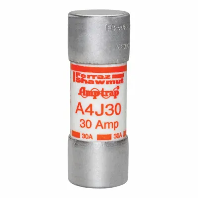 MERSEN Fuse: A4J Series, Class J, Cylindrical Body, Fast-Acting, 30 A, 600 V AC - Fast-Acting Cylindrical Fuses