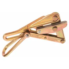 Cable pulling jaw grip designed for use with aircraft, EHS, guy strand, and messenger cables. Accommodates a minimum cable diameter of 0.32 inches. Suitable for pulling and tensioning cables in utility and construction applications.