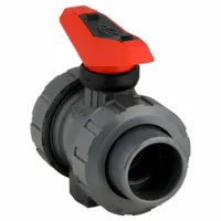 GF PIPING SYSTEMS Manual Two-Way Ball Valve: 1 1/2 in, PVC, Straight, FNPT x FNPT, Two-Piece, Lever (MPN 161546346)