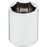 WESTWARD Socket: SAE, 1/2 in Drive Size, 1 in Socket Size, 6-Point, Std, Chrome, 1 1/2 in Overall Lg