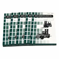 Pack of 5 replacement checklist books for internal combustion counterbalance forklifts. Compatible with manufacturer model number 70-1070-CP. Used for daily or pre-shift inspection logging to document equipment checks and support maintenance record-keeping.