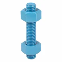USA FASTENER Fully Threaded Stud: 1/2"-13 Thread Size, Steel, Grade B7, PTFE Coated, 4 PK (MPN B7-.5-2.75)