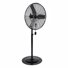 This HUNTER pedestal fan features a 24-inch blade diameter and a 1/4 hp motor, operating on 120V AC. It offers three speeds and oscillating function for directed airflow. Designed for industrial settings such as workshops, warehouses, and manufacturing facilities to improve ventilation and worker comfort.