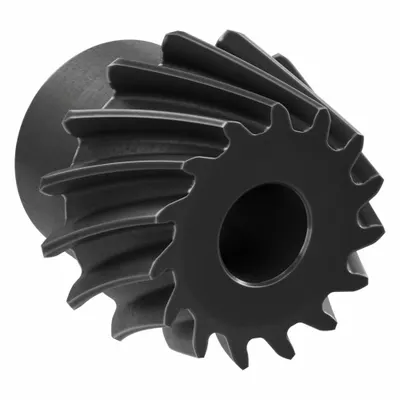 KHK GEARS Spiral Bevel Gear: Spiral, Gear Ratio 4, Left Hand, Module m 2.5, 15 Teeth - Spiral Teeth Metric Bevel Gears & Pinions