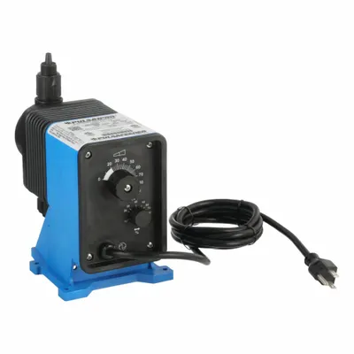 PULSATRON Chemical Metering Pump: Solenoid, 115V AC, 1/5 hp HP, PP Head, CSPE/PTFE Diaphragm - Compact Solenoid-Driven Diaphragm Metering Pumps