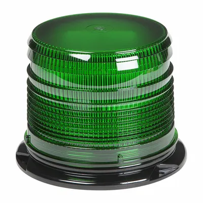 GROTE 78034 Green LED Flashing Beacon, 12-24V DC, 12 Flash Patterns, Screw Mount - Vehicle Flashing Beacons