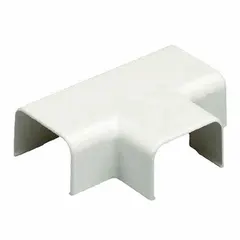 Off white PVC end cap for terminating LD5 and LDPH5 fiber-routing raceways. Measures 1 3/4 in x 2 1/2 in x 1 3/4 in x 1/2 in. Used to close raceway ends, protecting fiber-optic cables from dust and damage in structured cabling installations.