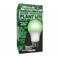 LED Grow Bulb: LED, A19, 120V, Green, 60 W Incandescent Watt Equivalency (MPN 601822)