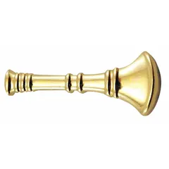 Metallic insignia featuring crossed fire bugles in gold finish. Constructed of metal with clutch pin attachment. Measures 3/4 inch. Used on fire service uniforms to denote rank.