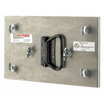 DUCTMATE Duct Access Door: 8 in x 8 in, 11 ga, Steel, Thumbscrews, 2,300°F Max Temp Rating - High-Temperature Flat Access Doors