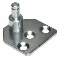 Zinc-plated steel bracket for mounting gas springs in industrial equipment such as machine guards, hatches, and access panels. The zinc-plated finish provides corrosion resistance. Refer to manufacturer datasheet for dimensions