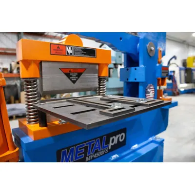 METALPRO Ironworker accessory: L Bracket, Brake, 9 in Overall Lg, 3/8 in Overall Wd - Add-On Press Brake Stations