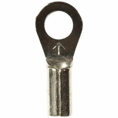 3M Ring Terminal: Bare, #6 Stud Size, 22 AWG to 18 AWG Wire Sizes, 1,000 V - Non-Insulated Ring Terminals