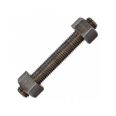 DAN-LOC Stud Assembly: 7/8"-9 Thread Size, 8 in Lg, Alloy Steel, Grade B7, Plain - Fully-Threaded Rods & Studs with Nuts
