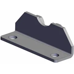Stainless steel foot mounting bracket for pneumatic actuators with 63 mm bore diameter. Provides stable flange/foot mounting in pneumatic systems for industrial automation, packaging, and material handling applications.