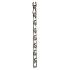 This carbon steel sash chain features a weldless construction and an 8 in trade size. With a working load limit of 75 lb, it is suited for operating and balancing windows and duct dampers in light to medium-duty applications.