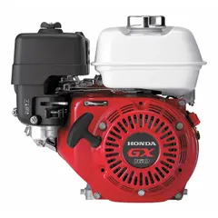 The HONDA GX160QX2 is a horizontal-shaft gasoline engine delivering 4.8 hp and 7.6 lb-ft gross torque. It features a recoil start, a 3/4 in keyed shaft, and includes a muffler. Suitable for powering pressure washers, generators, pumps, and construction machinery.