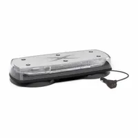This ECCO 5517 Series Reflex mini light bar is an LED warning light rated SAE J845 Class 1 for high-visibility applications. It features 97 selectable flash patterns, a suction mount for roof installation, and a lighter plug for electrical connection. Suitable for emergency and service vehicles requiring a compact roof-mounted warning light