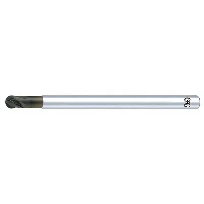 OSG Ball End Mill: Carbide, Diamond Coated, 4 Flute, 1/4" Mill Dia, 1/4" LOC - Reduced-Neck Carbide Ball End Mills for Graphite & Carbon Fiber