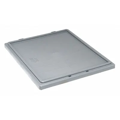 QUANTUM STORAGE SYSTEMS Lid: 20 7/8 in x 18 1/4 in, Gray, FDA Compliant, 8DA66/9R940 - Lids for Standard Stacking & Nesting Totes