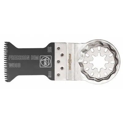 FEIN Oscillating Tool Blade: 1 3/8 in Blade Wd, 3 13/16 in Overall Lg, Precision Cutting - Starlock Mounted Blades