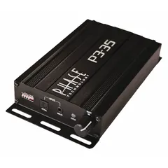 Audio amplifier with auxiliary (1/8 in), Bluetooth, and digital optical inputs, and Euroblock output. Operates on 32V DC. Includes a 6-pin Euroblock connector. Suitable for commercial sound systems and professional AV installations.