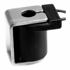 This solenoid valve coil operates at 220V and features 18-inch leads for electrical connection. It is designed for use with compatible valve bodies in industrial fluid-control systems, converting electrical energy into magnetic force to actuate valves in automation, process control, and pneumatic or hydraulic applications.