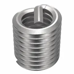 This HELI-COIL helical insert is a free-running tanged style with M8-1.25 coarse metric thread. Made of 18-8 stainless steel, it has a length of 8.3 mm and tensile strength of 200,000 to 250,000 psi. Supplied in a 100-piece pack with plain finish. Used to repair or reinforce threads in metal assemblies, particularly in soft materials like aluminum.