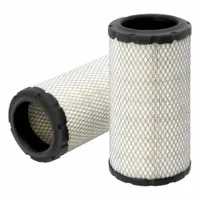 Round engine air filter with radial seal design. Outside diameter 4 31/32 in. Suitable for use in construction and industrial equipment where removal of airborne contaminants is required to protect engine performance