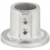 Structural Pipe Fitting: Round Base Flange, Round, 1 in For Pipe Size, Aluminum, Gray, Flange Base (MPN 43-6)