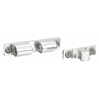 Zinc grab catch with pull opening action. Measures 1/2 in height and 2 3/4 in width. Used for securing cabinet or enclosure doors in industrial and commercial applications
