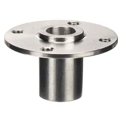 Round quick-release pin receptacle designed for use with 1/2 in diameter pins. Used in jigs, fixtures, and workholding systems to provide secure, repeatable locking in industrial machinery and assembly operations.