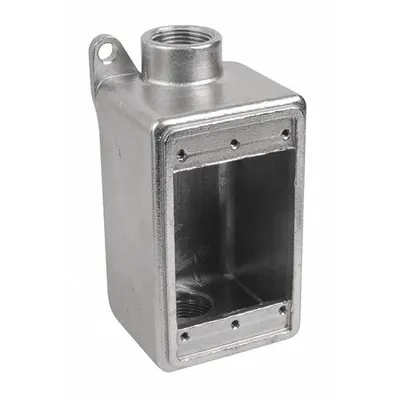 CALBRITE Electrical Box: Stainless Steel, Rectangular, 1 Gangs, 3/4 in Hub Size - Stainless Steel Weatherproof Electrical Boxes