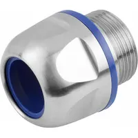 Hygienic Straight Cable Grip: Stainless Steel, M12, 5.00 mm to 7.00 mm, Silver (MPN K1453.12150)