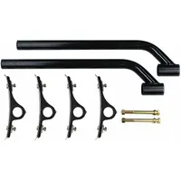 Carbon steel fender mounting kit with powder-coated finish for corrosion resistance. Uses brackets and bolts for secure attachment of fender flares to trailers, trucks, and industrial vehicles. Suitable for fleet and vehicle maintenance applications