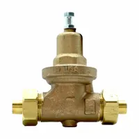 Atmospheric vacuum breaker for water systems, constructed of rough brass and bronze with 1/4 in female NPT connections. Prevents backflow contamination in plumbing applications. Certified to NSF/ANSI 372