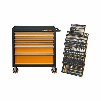 GEARWRENCH MEGAMOD358 358-Piece Metric Mechanics Hand Tool Set - Tool Sets with Foam Inserts & Rolling Tool Cabinet