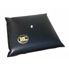 This water-filled drain cover seal is made of PVC-coated fabric and measures 42 inches long by 42 inches wide with a 1-inch thickness. It is designed to block floor drains up to 30 inches by 30 inches, providing a reusable barrier against spills and leaks in industrial or maintenance settings.