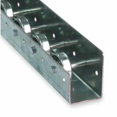 ASHLAND CONVEYOR Flow Rail: Skate Wheel, Light-Duty, 5 ft Overall Lg, 195 lb/ft (5 ft Supports) - Light-Duty General Purpose Skate Wheel Flow Rails