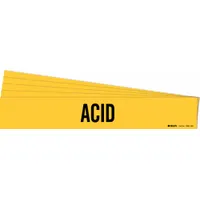 Pipe Marker: Acid, Yellow, Black, Fits 8 in and Larger Pipe O.D., 1 Pipe Markers, 5 PK (MPN 7002-1HV-PK)