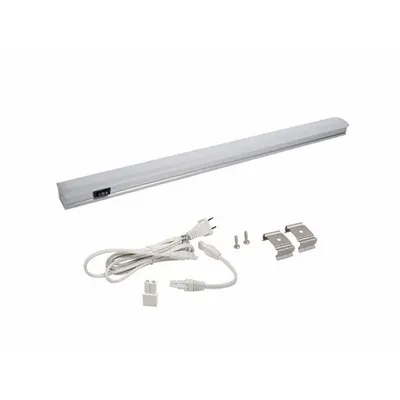 LED Strip Light: 623 lm, 3000K, 6.3 W, Plug-In, Silver, Aluminum, 1 in Ht - Linear LED Under-Cabinet Light Fixtures