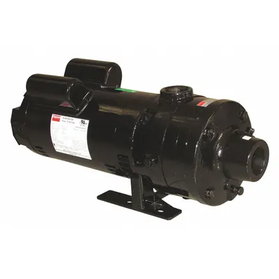 Dayton Booster Pump: 1 1/2 hp, Single Phase, 230V AC, 10 gpm Best Efficiency Flow - Horizontal Booster Pumps
