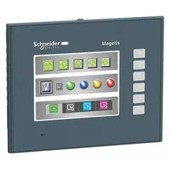 The HMIGTO1310 is a 3.5-inch TFT color LCD resistive touch panel from the Schneider Harmony GTO Series. Operating on 24V DC, it provides a human-machine interface for monitoring and controlling industrial machinery and processes in manufacturing, packaging, and material handling environments.
