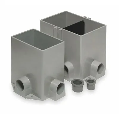 STEEL CITY Floor Box: Rectangular, 3/4 in For Conduit Sizes, 74 cu in Capacity, Box Only - PVC Electrical Floor Boxes