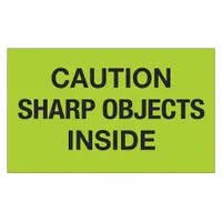 Label,Caution Sharp Objects Inside,3x5": 500 PK (MPN DL1126)